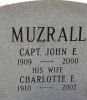 Capt. John E. & Charlotte E. (Poore) Muzrall gravestone